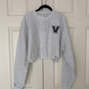 Villanova Gray Cropped Sweatshirt with Logo